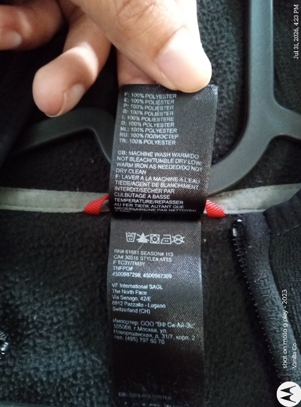 The North Face Polartec Classic TKA 100 Hoodie French Terry Black Medium - Picture 10 of 12